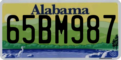 AL license plate 65BM987