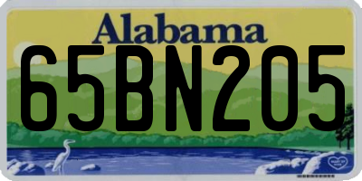 AL license plate 65BN205
