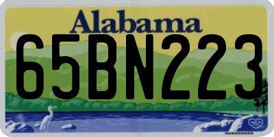 AL license plate 65BN223