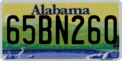 AL license plate 65BN260