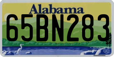 AL license plate 65BN283