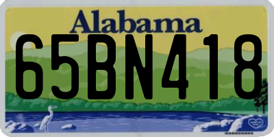 AL license plate 65BN418