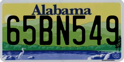 AL license plate 65BN549