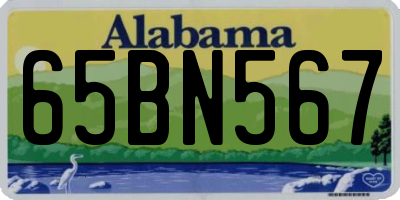 AL license plate 65BN567