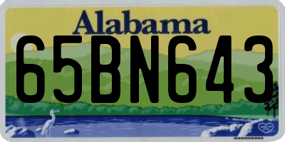 AL license plate 65BN643