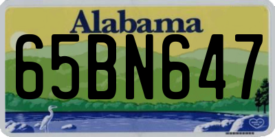 AL license plate 65BN647