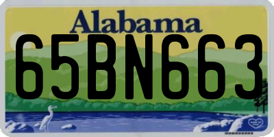 AL license plate 65BN663