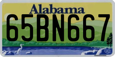 AL license plate 65BN667