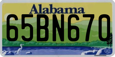 AL license plate 65BN670