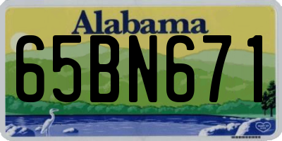 AL license plate 65BN671
