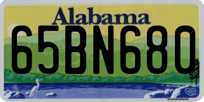 AL license plate 65BN680
