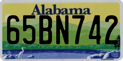 AL license plate 65BN742