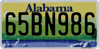 AL license plate 65BN986
