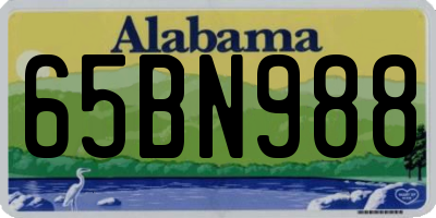 AL license plate 65BN988