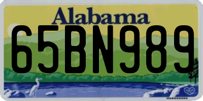 AL license plate 65BN989