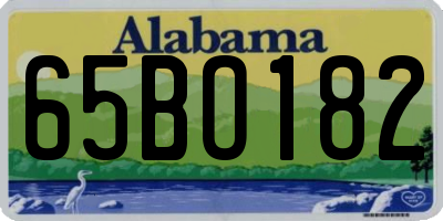 AL license plate 65BO182