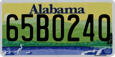 AL license plate 65BO240
