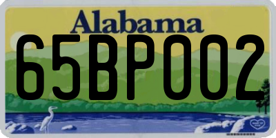 AL license plate 65BP002