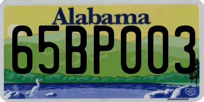 AL license plate 65BP003