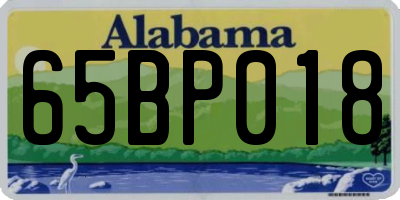 AL license plate 65BP018