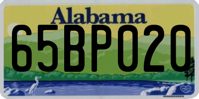 AL license plate 65BP020