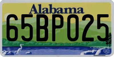 AL license plate 65BP025