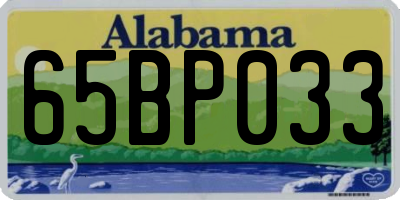 AL license plate 65BP033