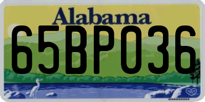 AL license plate 65BP036
