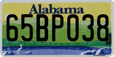 AL license plate 65BP038