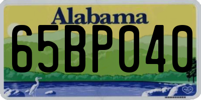 AL license plate 65BP040