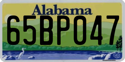 AL license plate 65BP047