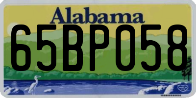 AL license plate 65BP058