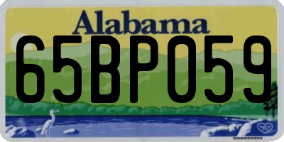 AL license plate 65BP059