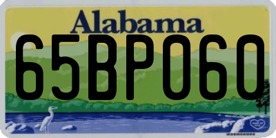 AL license plate 65BP060