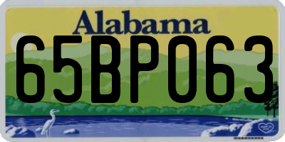 AL license plate 65BP063