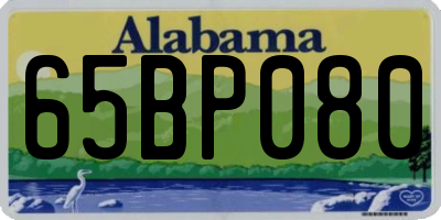 AL license plate 65BP080