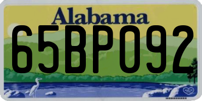 AL license plate 65BP092