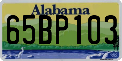 AL license plate 65BP103