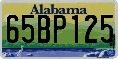 AL license plate 65BP125