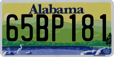 AL license plate 65BP181