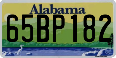 AL license plate 65BP182