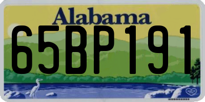 AL license plate 65BP191