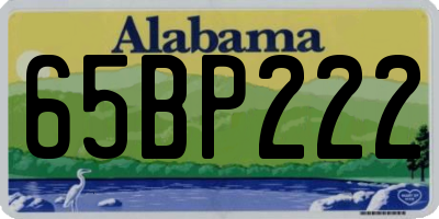 AL license plate 65BP222