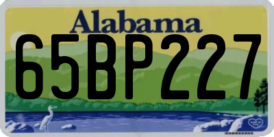 AL license plate 65BP227