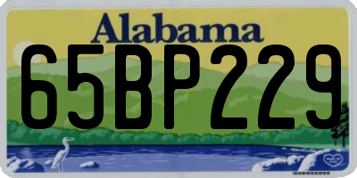AL license plate 65BP229