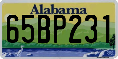 AL license plate 65BP231
