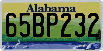 AL license plate 65BP232