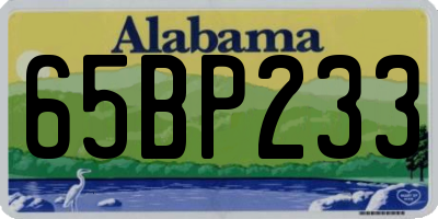 AL license plate 65BP233