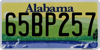AL license plate 65BP257