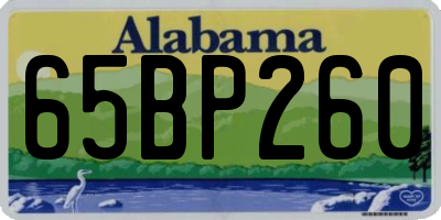 AL license plate 65BP260